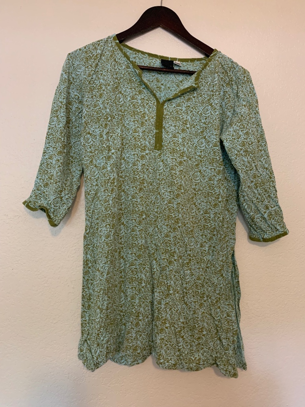 KAYA Green Patterned Dress Rayon Size Small